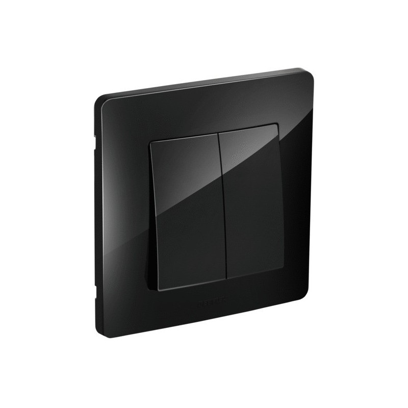 Interrupteur à encastrer caly 1 pièce(s) double va-et-vient caly noir à encastrer monobloc double va-et-vient - debflex