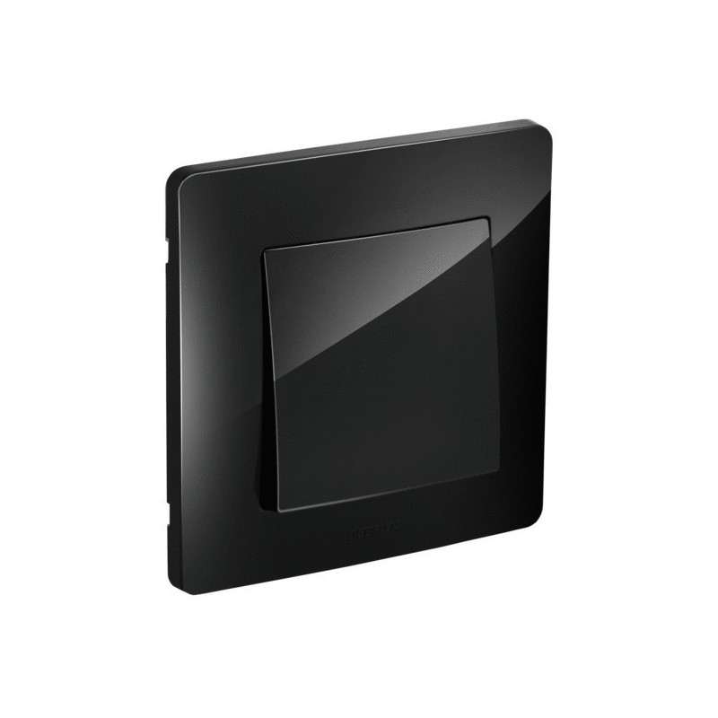 Interrupteur à encastrer caly 1 pièce(s) bouton poussoir caly noir à encastrer monobloc poussoir - debflex