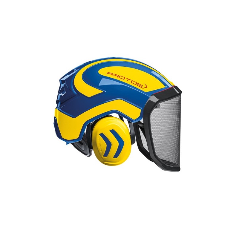 Casque intégral forest oui crémaillère abs grillage 1 pièce(s) casque intégral forest bleu/jaune fluo visière f39 bleu/jaune fluo bleu , jaune - proto