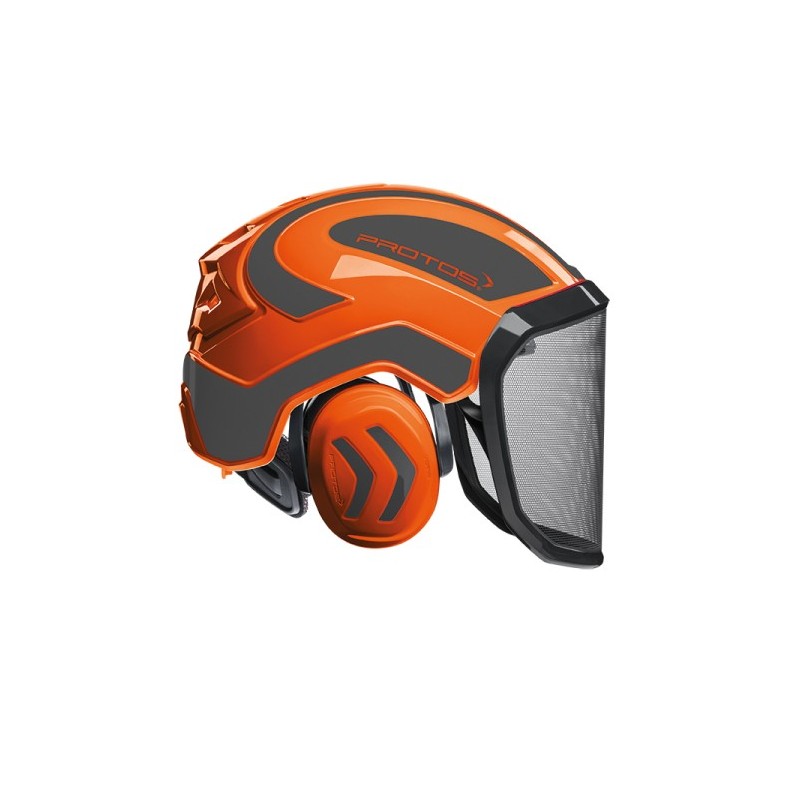 Casque intégral forest oui crémaillère abs grillage 1 pièce(s) orange/gris casque intégral forest orange/gris visière f39 gris, orange - protos