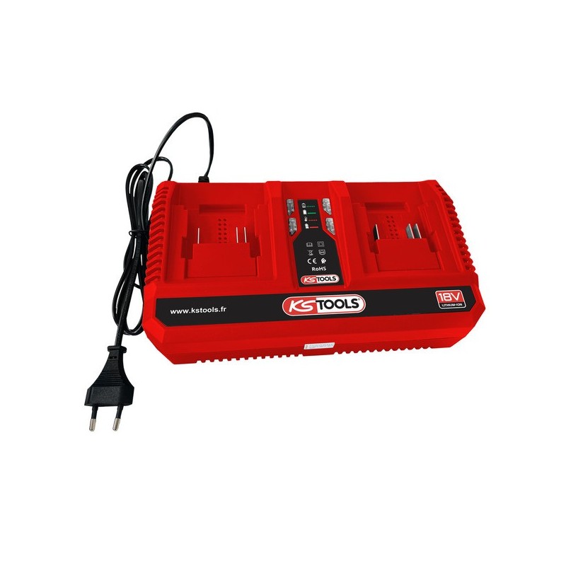 Chargeur rapide double 515.4706f 18v 1 pièce(s) chargeur rapide double 515.4706f 18v 18 v 8 a - ks tools