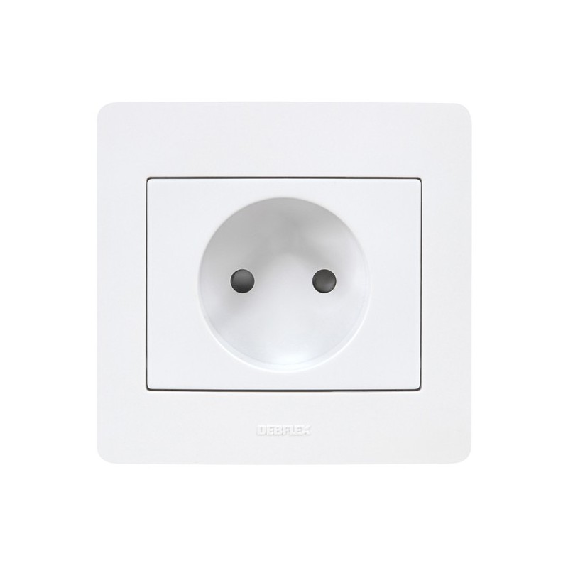 Prise à encastrer diam2 prise 2p diam2 blanc 1 pièce(s) à encastrer monobloc 2p 1 - debflex