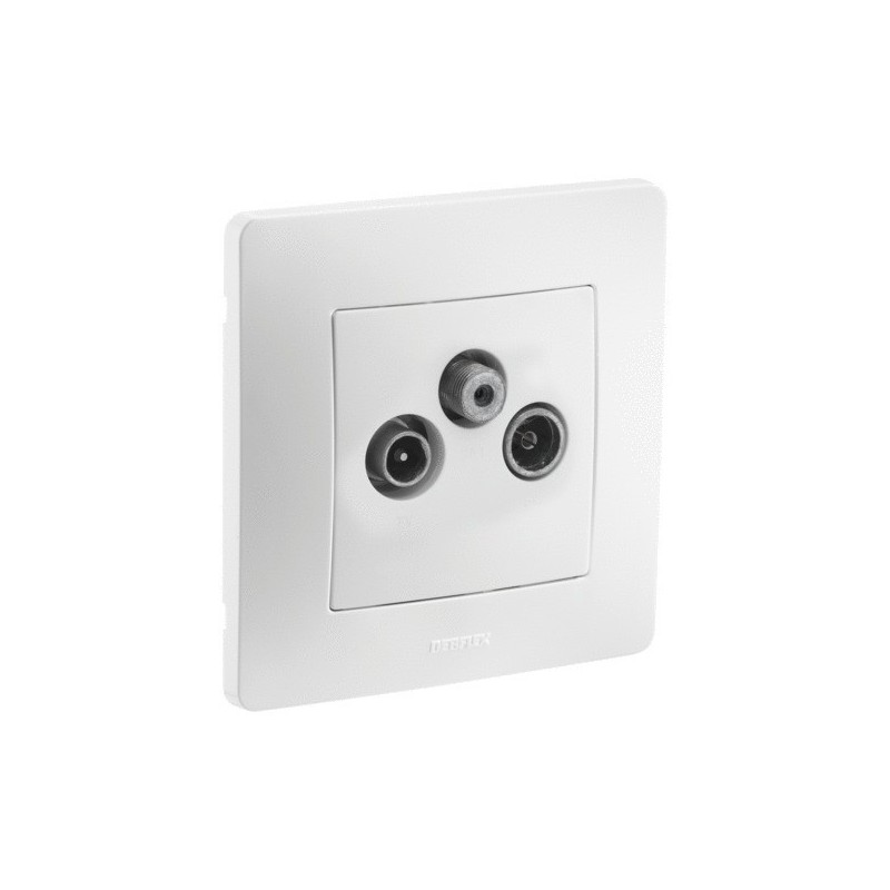 Prise à encastrer caly 1 pièce(s) prise tv/fm/sat blanc à encastrer - debflex