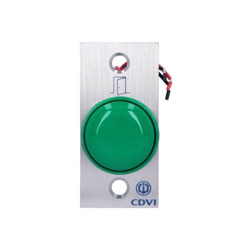 Bouton poussoir choc 1 pièce(s) bouton poussoir choc avec plaque inox ø19 mm + câbles - cdvi