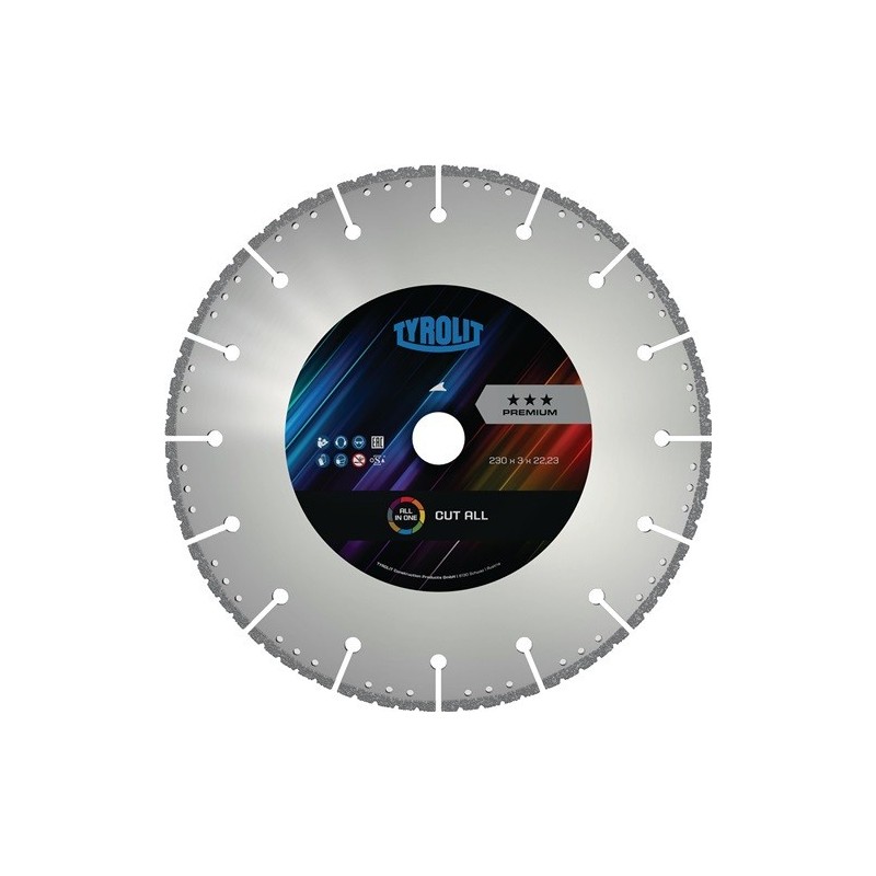 Lame de scie circulaire diamantée cut-all uc3 d. 230 mm 1 pièce(s) lame de scie circulaire diamantée cut-all uc3 d. 230 mm - tyrolit