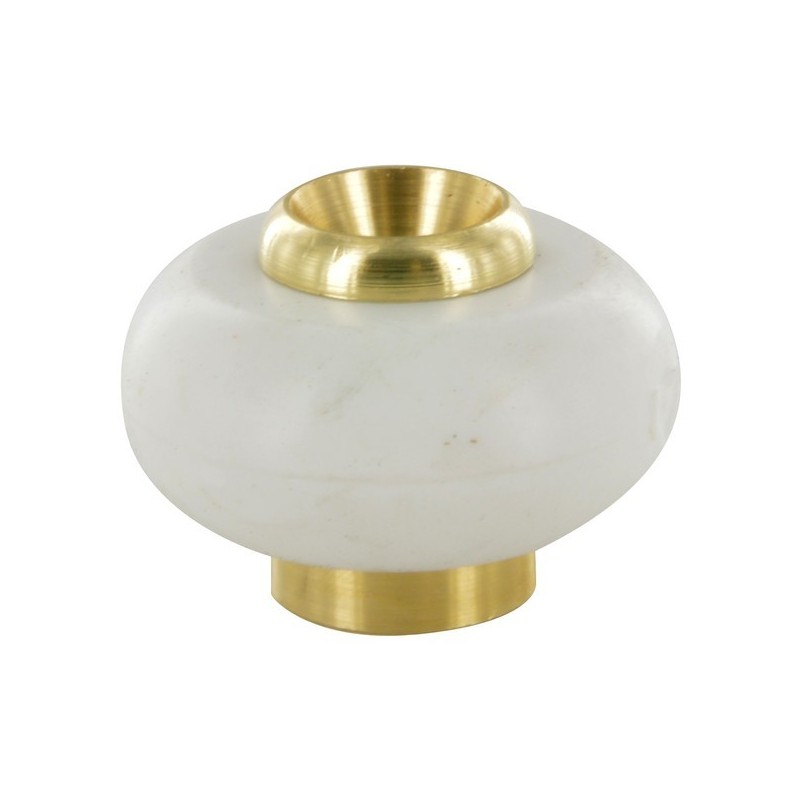 Butée de sol à visser laiton 1 sachet(s) de 10 unité(s) butée de sol ø30 x 22 mm - laiton / caoutchouc blanc - interges.com