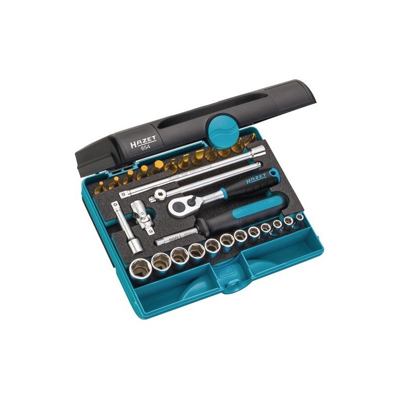 Jeu de clés à douille 854 30 pièces 1/4 po. 1 pièce(s) jeu de clés à douille 854 30 pièces 1/4 po. - hazet
