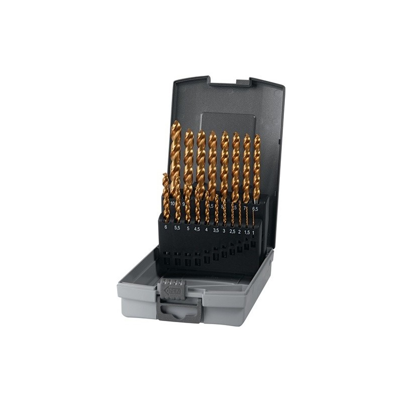 Jeu de forets hélicoïdaux din 338 type uni promat 1 pièce(s) jeu forets hélicoïdaux din 338 type uni ø 1-10x0,5mm - promat