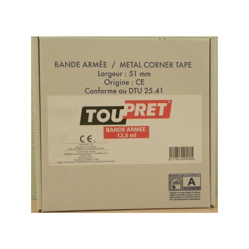 Bandes à joints armées bande à joints armées 5cm 1 rouleau(x) de 12.5 mètre(s) linéaire oui armé - toupret
