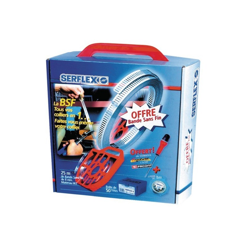 Coffret de bande sans fin coffret 25 mètres de bande sans fin 8 mm + 50 têtes 1 coffret(s) - norma distribution