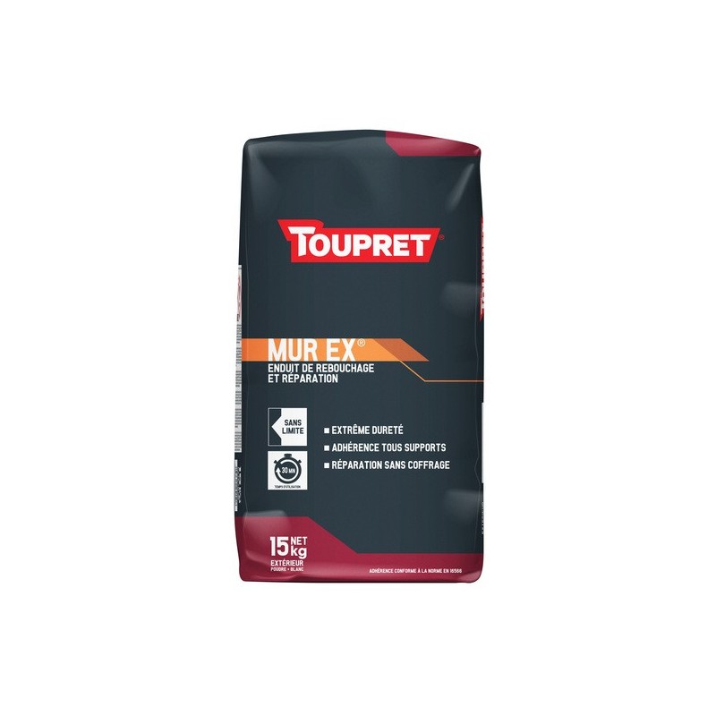 Enduits de rebouchage extérieur murex en poudre enduit poudre murex 24 heure(s) 1 sac(s) de 15 kilogramme(s) rebouchage poudre multisupport - toupret