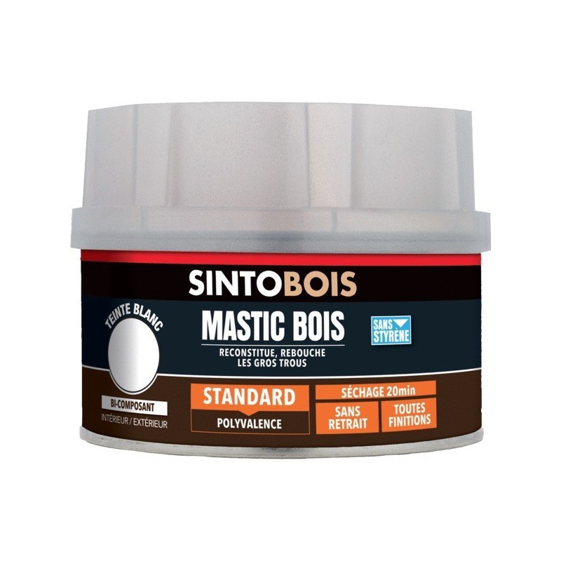 Mastic bois standard bi-composant mastic à bois blanc 1 pot(s) de 198 millilitre(s) - sinto