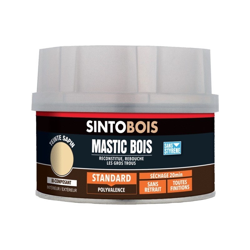 Mastic bois standard bi-composant mastic à bois sapin 1 pot(s) de 198 millilitre(s) - sinto