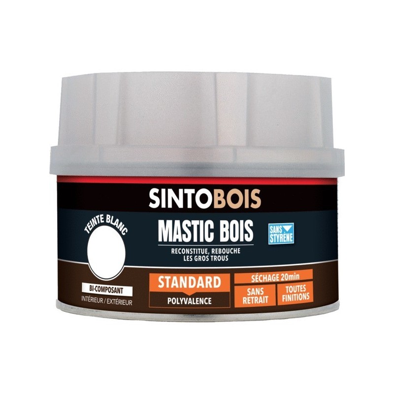 Mastic bois standard bi-composant mastic à bois blanc 1 pot(s) de 580 millilitre(s) - sinto