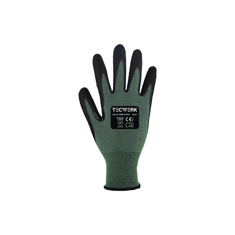 Lot lot gant de protection contre les coupures mosel tecwerk 1 carton(s) de 10 paire(s) gant de protection contre les coupures mosel taille 9 vert/noi