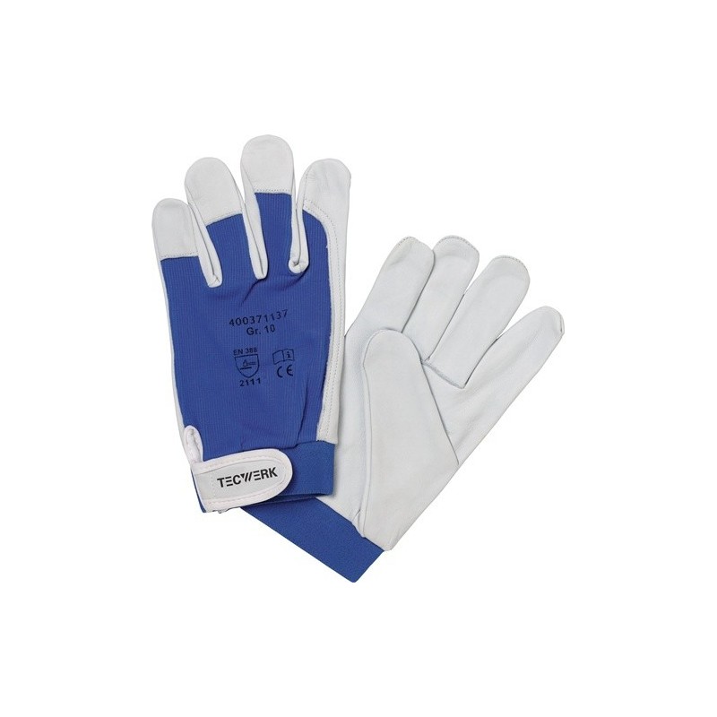 Lot lot gant donau tecwerk 1 carton(s) de 12 paire(s) gant donau taille 9 nature/bleu - tecwerk