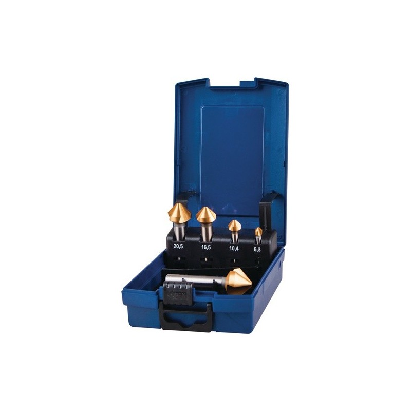 Jeu d'embouts à chanfreiner din 335 c 90 degr. tecwerk 1 pièce(s) jeu d'embouts chanfreiner din 335 c 90 degr. 6,3-25 mm - tecwerk