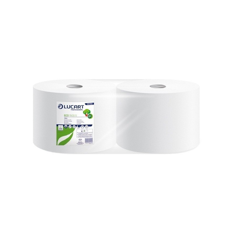 Bobine d'essuyage eco 1500 formats blanc 1 lot(s) de 2 bobine(s) rouleau pour distributeur bobine d'essuyage eco 1500 formats 1500 - ets alain compas