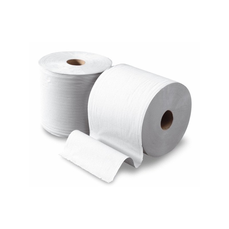 Bobines de ouate économiques bobines de ouate gaufrées blanches blanc 1 lot(s) de 2 bobine(s) rouleau pour distributeur 1000 - ets alain compas sas