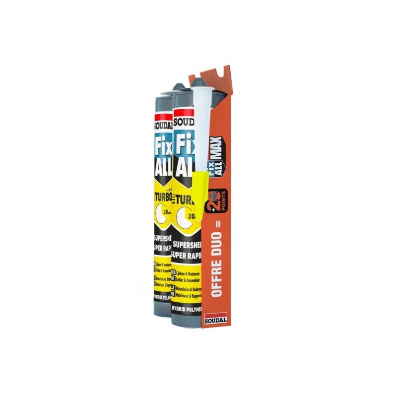 Mastic-colle ms polymères fix all turbo blanc manuelle ms polymère oui non multi-supports, béton/maçonnerie, bois et dérivés, carrelage, carton, céram