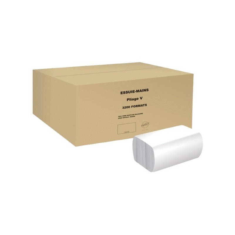 Essuie-mains pliage en v 160 formats essuie-mains pliage en v 160 formats 1 carton(s) de 20 étui(s) - ets alain compas sas