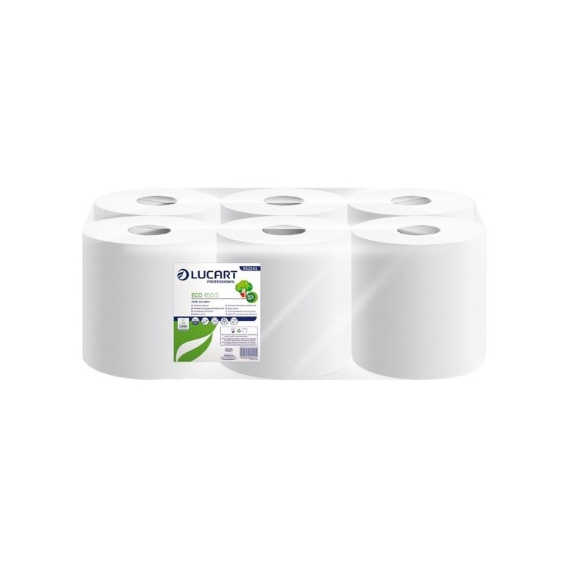 Bobines d'essuyage ouate 450 formats blanc rouleau pour distributeur 450 1 pack(s) de 6 bobine(s) bobines d'essuyage ouate 450 formats 18,5 x 24 cm -