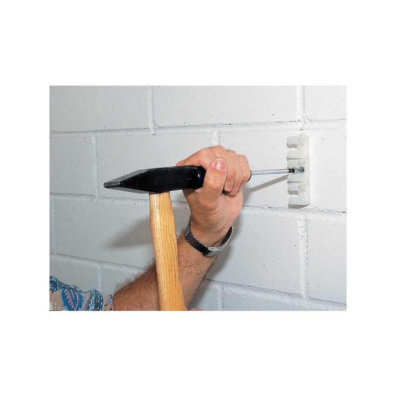 Cheville à frapper ns - collerette fraisée charges légères de 5 à 50 kg béton, maçonnerie pleine (pierre, parpaing plein, brique pleine) fixation cour