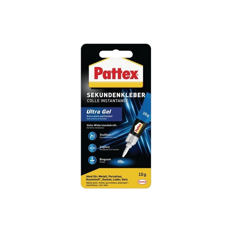 Lot colle instantanée ultra gel pattex 1 carton(s) de 12 pièce(s) colle instantanée ultra gel 10 g - pattex