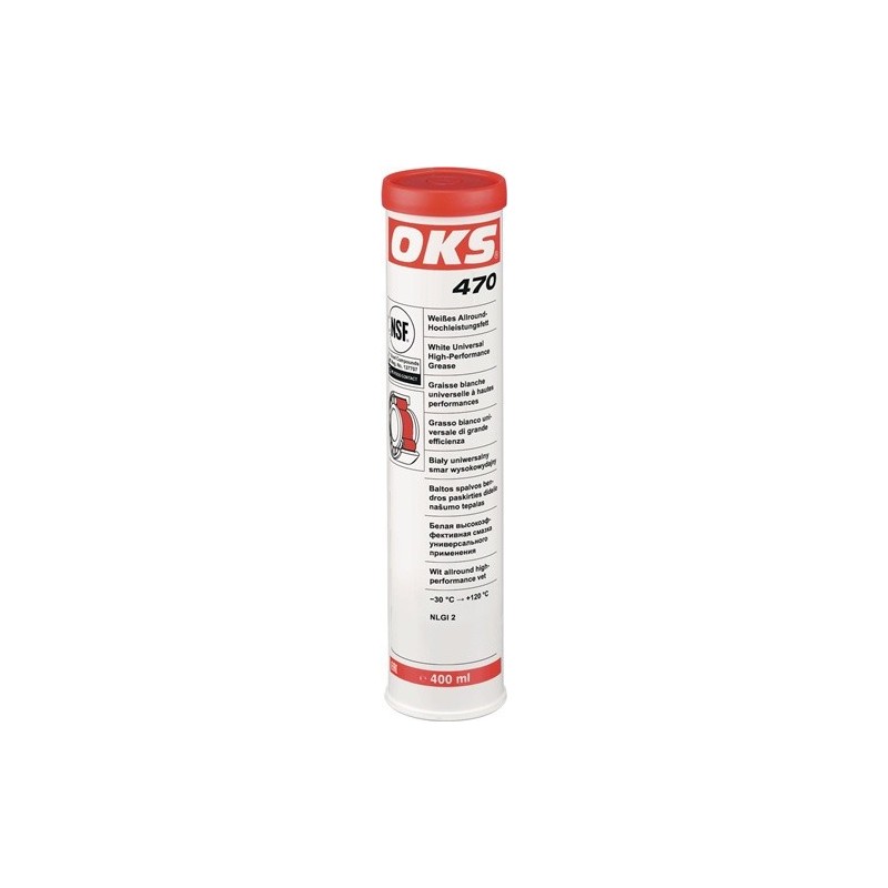 Lot graisse universelle à hautes performance oks 470 oks 1 carton(s) de 10 pièce(s) graisse universelle hautes perf 470 blanc nsf h2 400 ml - oks