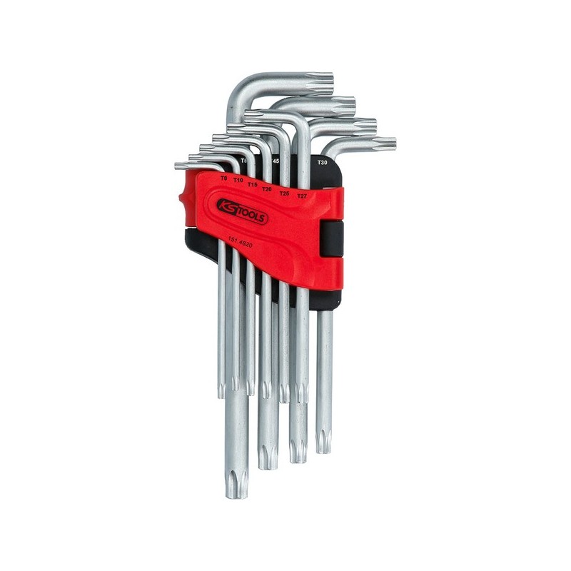 Clés mâles longue torx® percé clés mâles torx® 1 jeu(x) de 10 pièce(s) clés mâles longue torx® percé tb8 - tb50 mm - ks tools