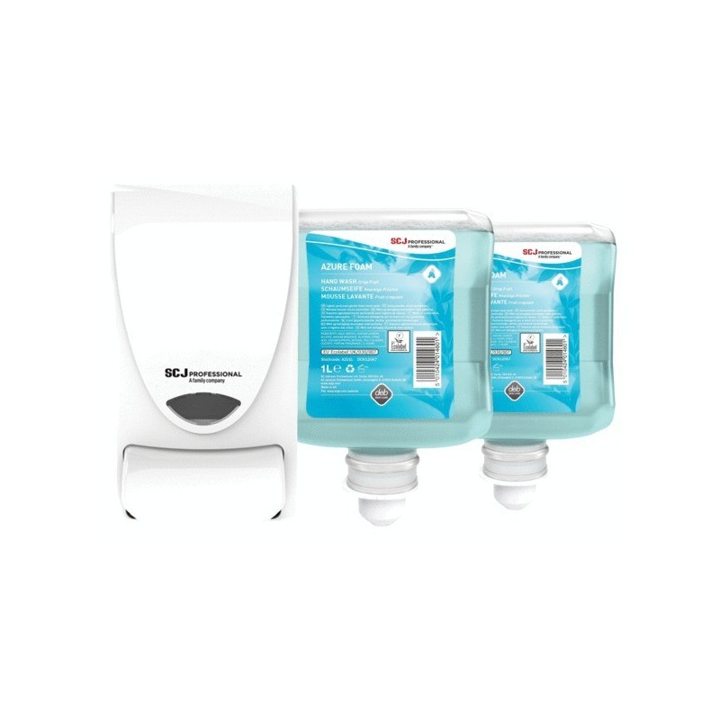 Mousse refresh azure foam 1 lot(s) pack savon refresh azur x2 + distributeur liquide savon doux - sc johnson professional sas