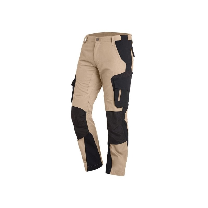 Pantalons florian pantalon florian beige/noir t40 200 - 300 g entre 4 et 6 pantalon 40 coton, polyamide 1 pièce(s) beige / noir beige, noir - fhb orig