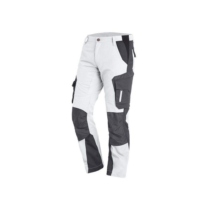 Pantalons florian pantalon florian blanc/anthracite t42 42 200 - 300 g entre 4 et 6 pantalon coton, polyamide 1 pièce(s) blanc / gris anthracite blanc