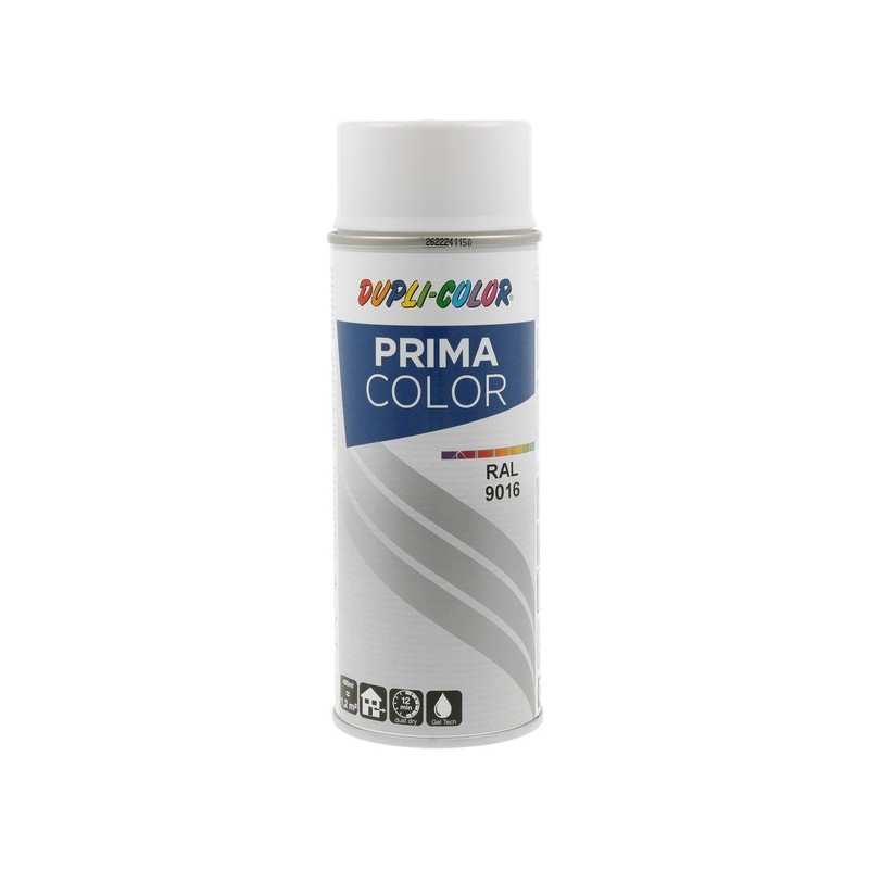 Peinture prima aérosol prima ral 9016 blanc trafic supports neufs ou sains courante 2 heure(s) blanc 2 m²/l 2 400 ml solvantée intérieur/extérieur 1 a