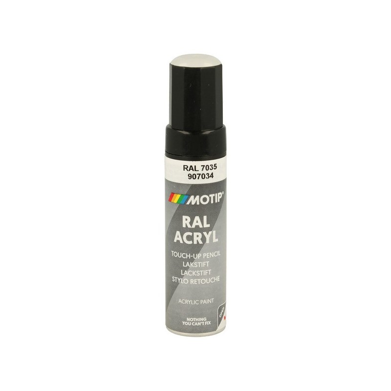 Pinceau retouche peinture Gris clair brillant acrylique RAL 7035 Motip