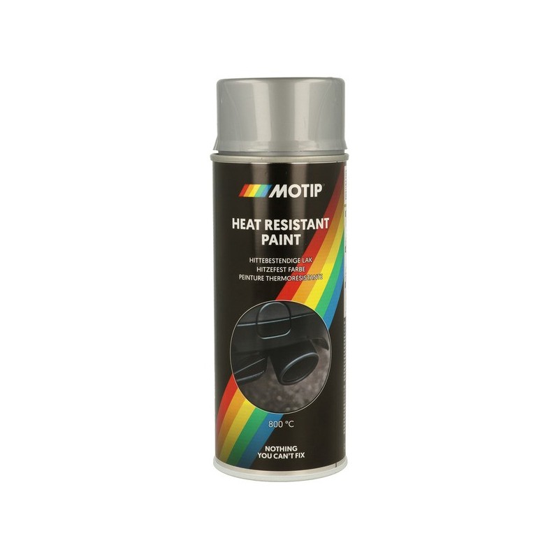 Peinture hautes températures motip aérosol haute température argent supports neufs ou sains courante 1 heure(s) gris solvantée intérieur/extérieur 1 a