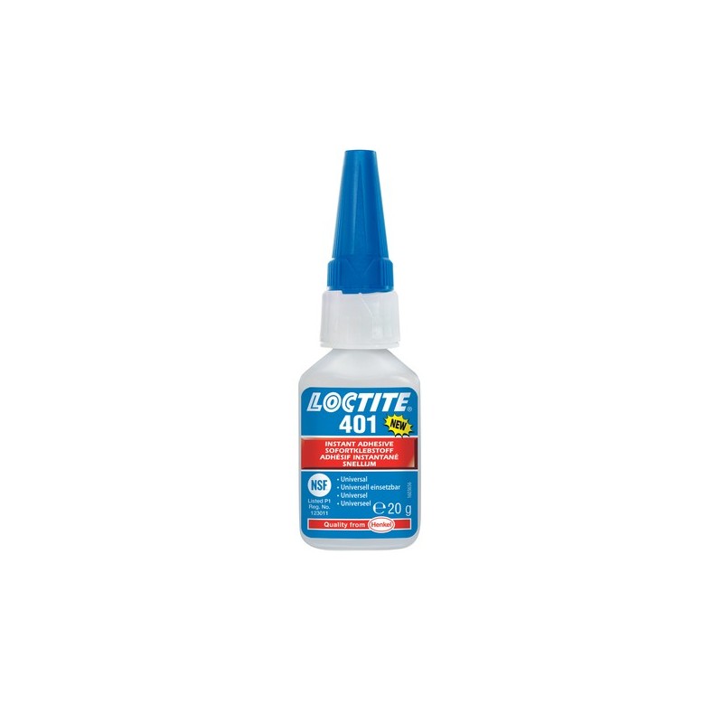 Colle loctite 401 / multi-usages colle loctite® 401 multi-supports cyanocrylate liquide immédiate (colle contact instantanée) charges légères de 1 à 2