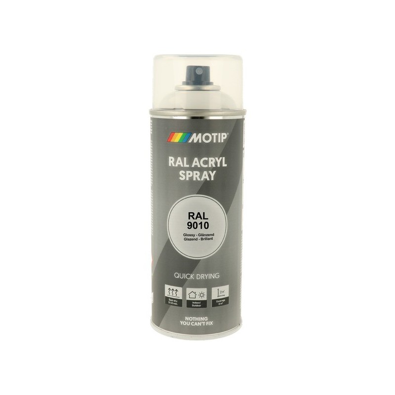Peinture industrial aérosol peinture acry. ral 9010 blanc pur brillant supports neufs ou sains courante 2 heure(s) blanc solvantée intérieur/extérieur