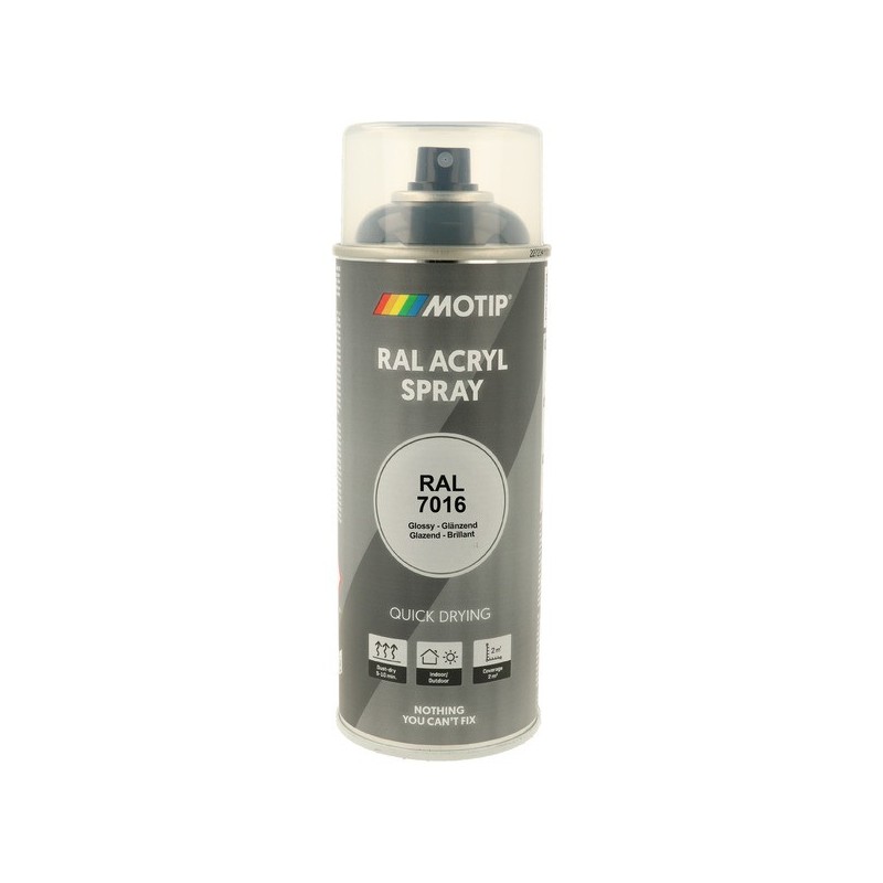 Peinture industrial aérosol peinture acry. ral 7016 gris anthracite brillant supports neufs ou sains courante 2 heure(s) gris solvantée intérieur/exté