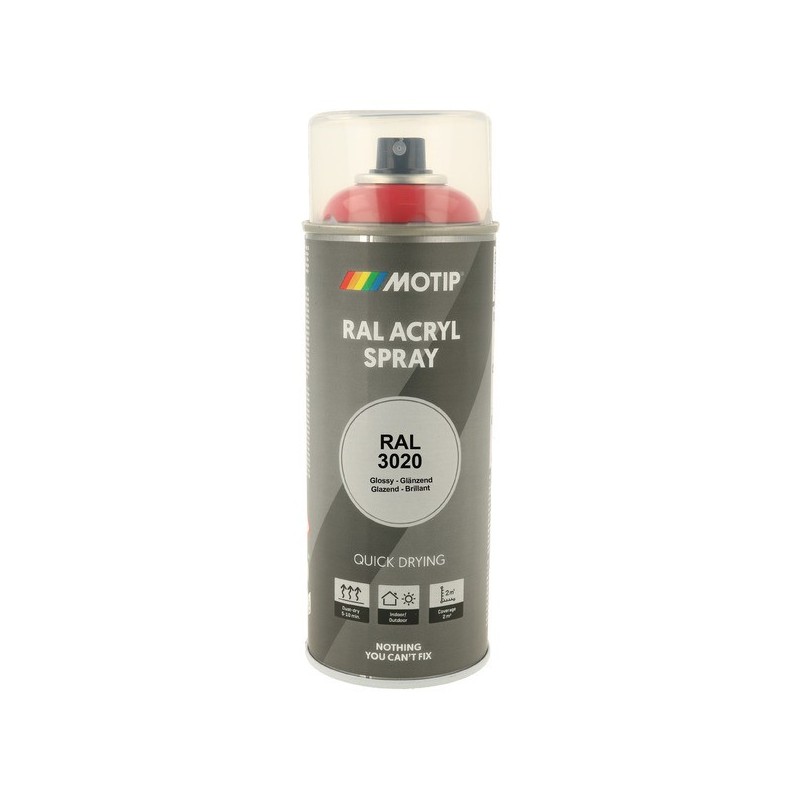 Peinture industrial aérosol peinture acry. ral 3020 rouge signalisation brillant supports neufs ou sains courante 2 heure(s) rouge solvantée intérieur