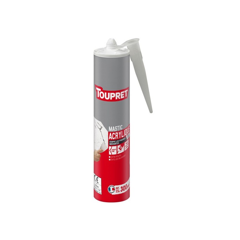 Mastics stop fissures mouvantes 24 heure(s) mastics stop fissures mouvantes 1 cartouche(s) de 300 gramme(s) pâte rebouchage multisupport - toupret