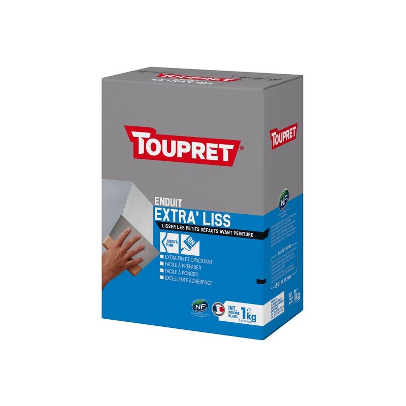 Enduits de lissage extra'lissage en poudre enduits de lissage extra'lissage en poudre 8 heure(s) 1 sac(s) de 1 kilogramme(s) lissage poudre multisuppo