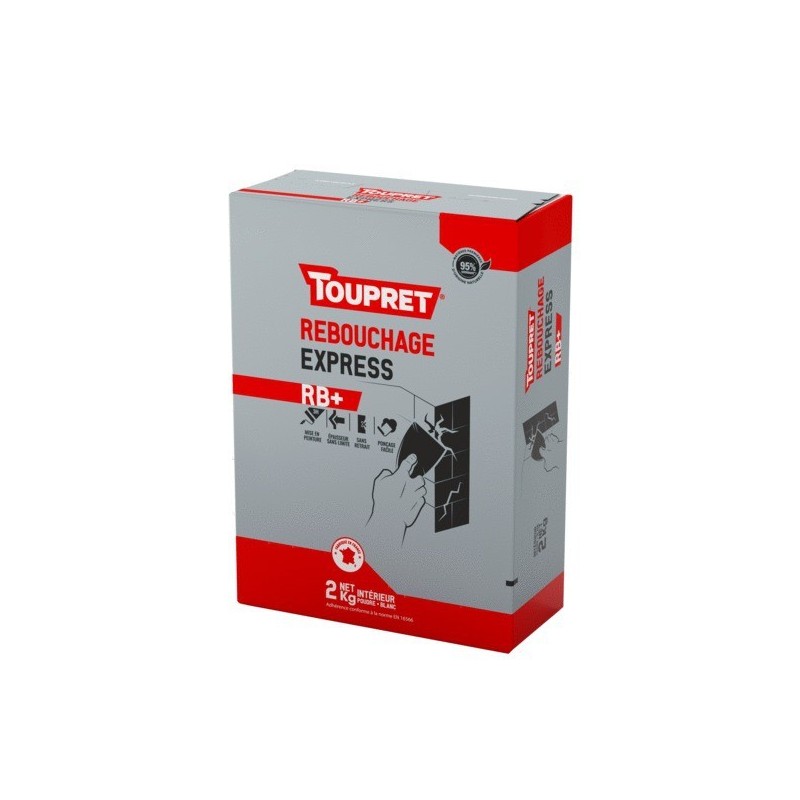 Enduit rebouchage express en pâte 3 heure(s) rebouchage poudre multisupport enduit rebouchage express rb+ en pâte 1 étui(s) de 2 kilogramme(s) - toupr