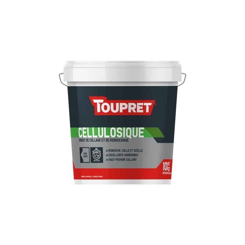 Enduit de rebouchage et de collage cellulosique poudre 24 heure(s) enduit de rebouchage et de collage cellulosique poudre 1 pot(s) de 10 kilogramme(s)