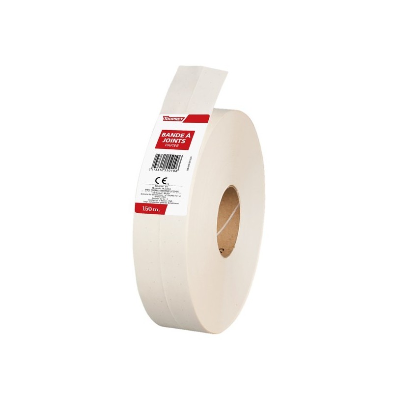 Bande à joints papier bande à joints papier 5 cm 1 rouleau(x) de 153 mètre(s) linéaire non papier - toupret