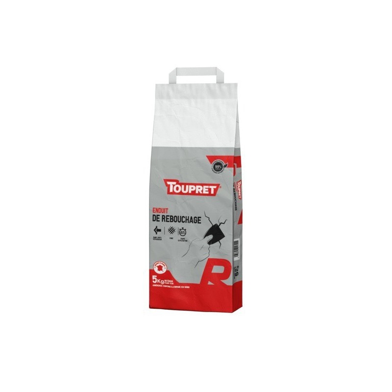 Enduit rebouchage r en poudre 24 heure(s) 1 sac(s) de 5 kilogramme(s) rebouchage poudre multisupport enduit rebouchage r en poudre - toupret