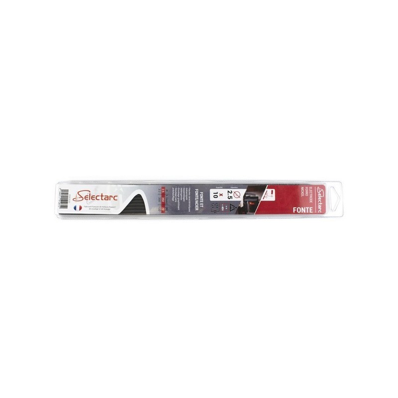 Électrode fonte 2.5 mm 350 mm 1 étui(s) de 10 pièce(s) électrode fonte ø 2,5 x 350 mm - selectarc