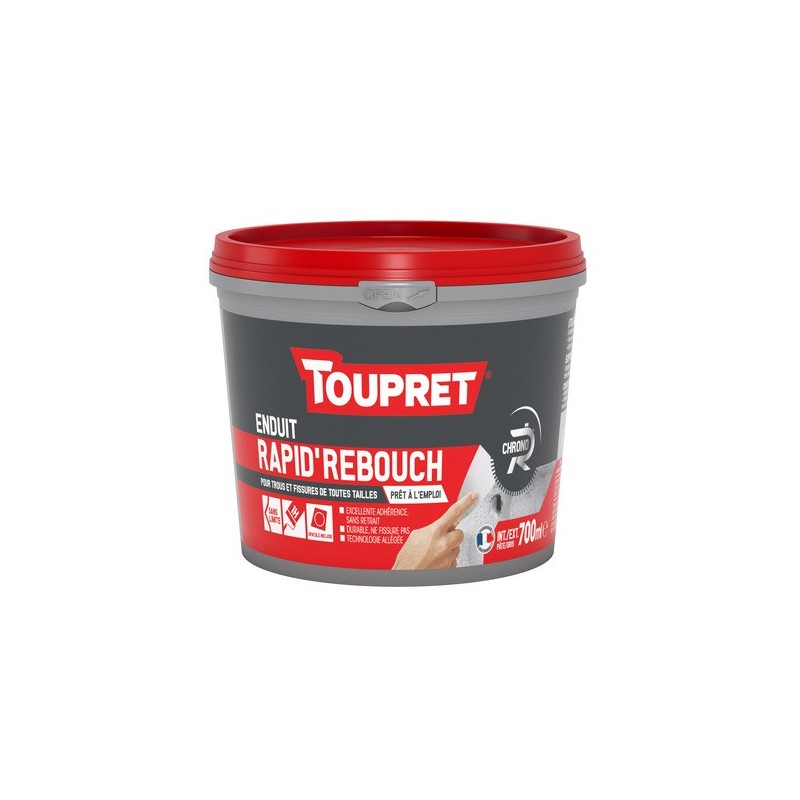 Enduit allégé de rebouchage en pâte 1 heure(s) 1 pot(s) de 700 millilitre(s) pâte rebouchage multisupport enduit allégé de rebouchage en pâte - toupre