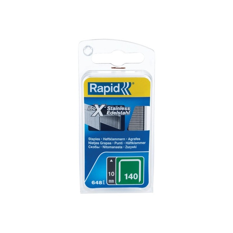 Agrafes fil plat n°140 10 mm agrafes n°140 - 10 mm fil inoxydable 1 blister(s) de 648 pièce(s) inoxydable - rapid