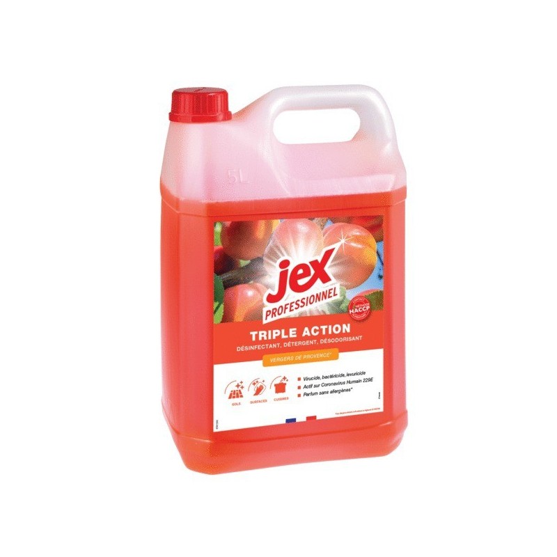 Nettoyant désinfectant triple action 1 bidon(s) de 5 litre(s) bouteille nettoyant nettoyant triple action - vergers de provence vergers de provence -